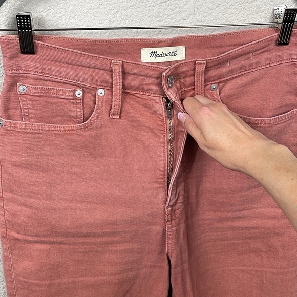 Madewell The Momjean Garment Dye Edition Coral Salmon Knee Rip Sz 28 - Picture 6 of 15
